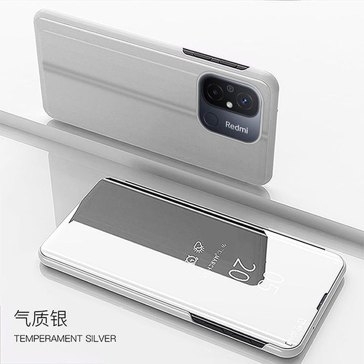 Xiaomi Redmi 12C Case Smart Mirror View Magnetic Flip Leather Stand Phone Case For Xiaomi Redmi 12C 12 C Redmi12C Back Cover - Jointcorp
