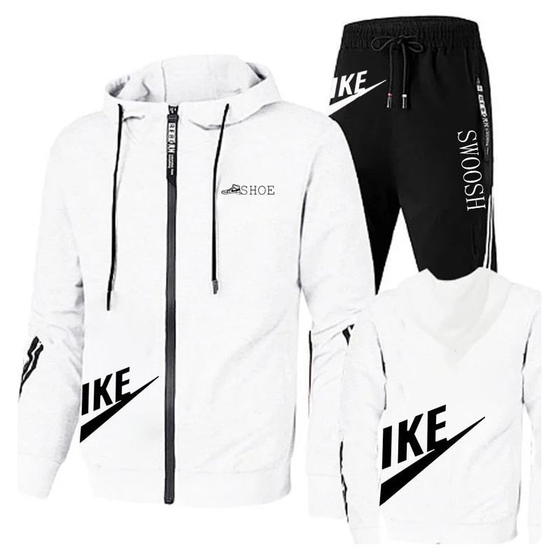 Men's two-piece set + sweatpants, printed brand zipper - Jointcorp