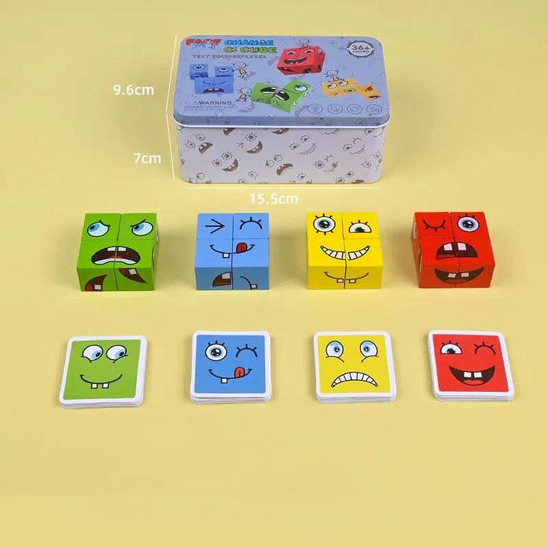 Learning Educational Toy Set Cards Emoticon Puzzle