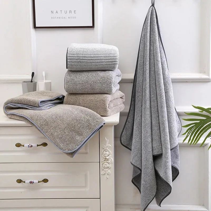 Quick drying Bath Towel for Home Use Bamboo Charcoal Fiber Thickened Coral Velvet Large Bath Towel Beach Sunbathing Bathrobe