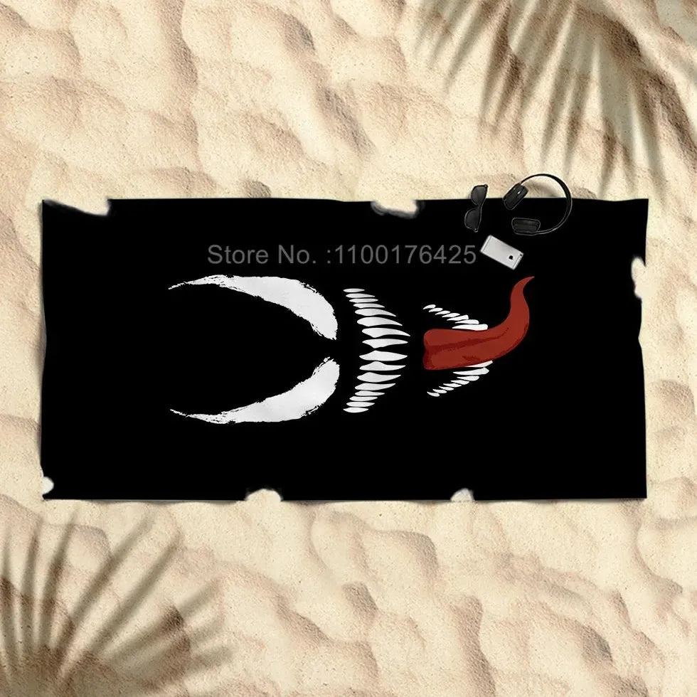 Venom Bath Towels Polyester Fiber Avengers Beach Towel Boys Quick Drying Swimming Washcloth Bathroom Decor