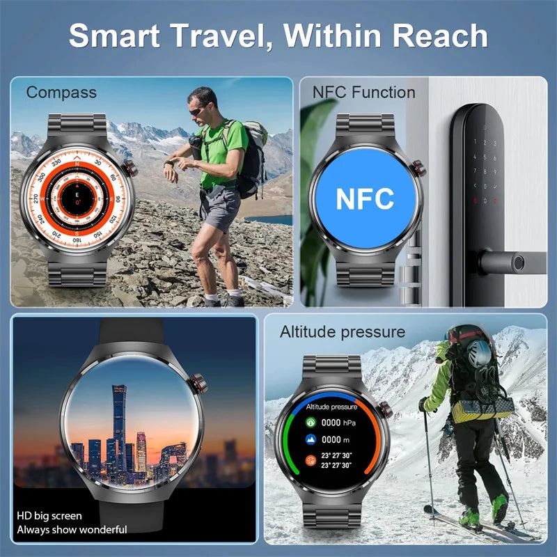 Smartwatch 1.6 inch HD Screen BT Call Compass NFC Waterproof Smart