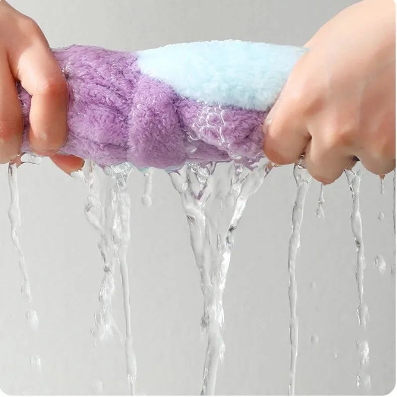 Coral Fleece Quick Hair Drying Bath Towel Shower Cap Spa Bowknot Wrap Towel Hat Cap For Women Bathroom Accessories Bonnets