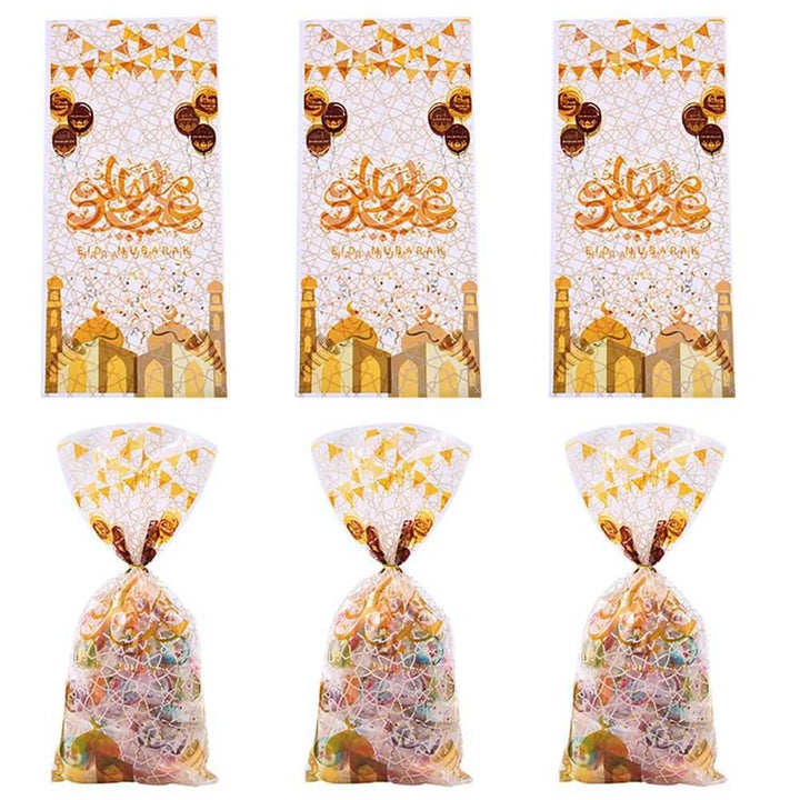 50/100pcs Ramadan Goodie Bags,Eid Mubarak Sweets Bags,Eid Gifts For Islamic Muslim,Eid Al-Fitr Candy Bags Ramadan Kareem Decor