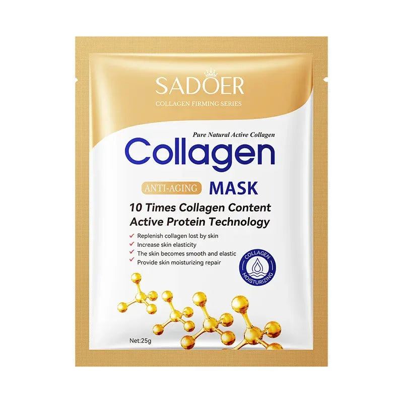 10pcs SADOER Collagen Face Mask Moisturizing Firming Hydrating Brightening skincare Face Sheet Mask Facial Masks Skin Care