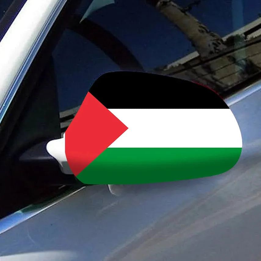 Directly Delivery 2 Pcs Free Size Four-way stretch fabric Palestine Flags Car Mirror Cover