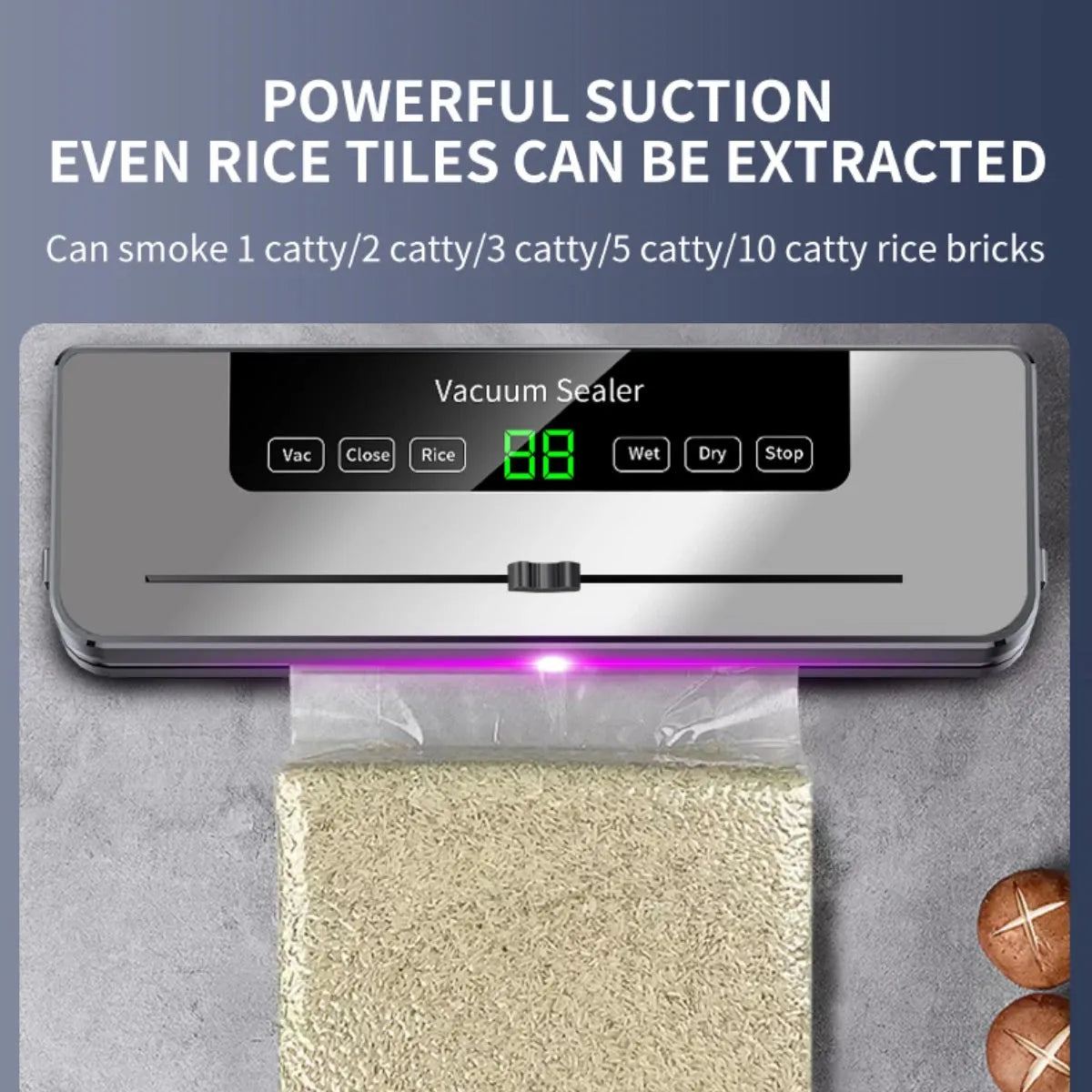 Vacuum Sealer Machine Dry/Wet Food Vacuum Sealer With UV Sterilization For Food Storage And Sous Vide Cooking Built-in Cutter