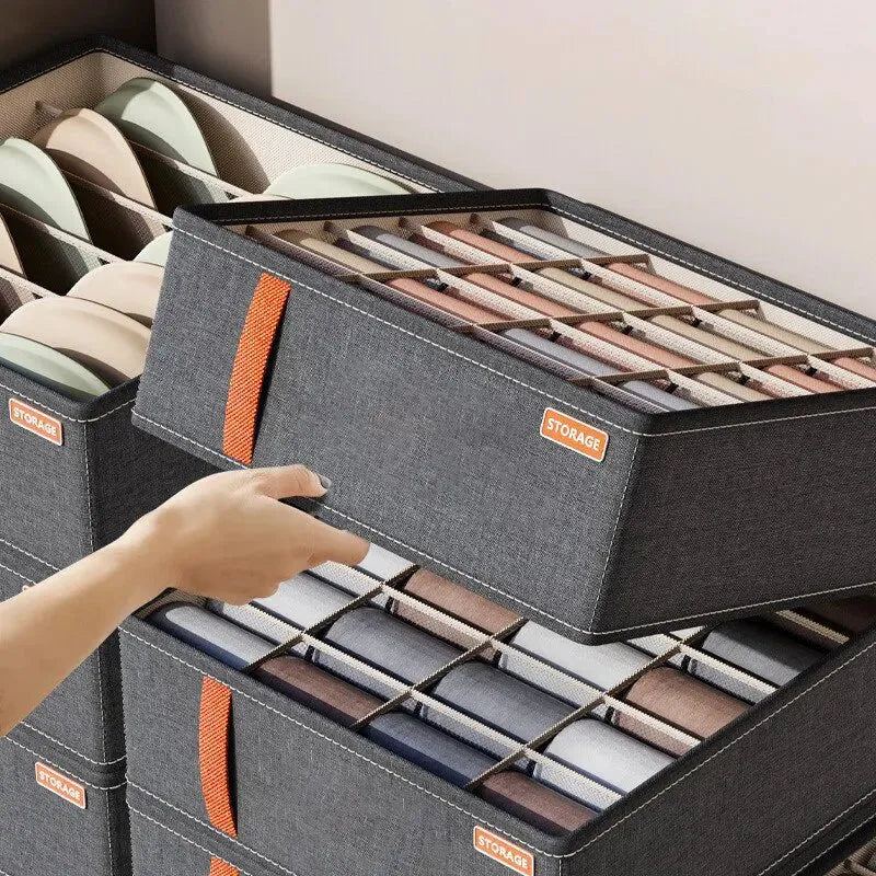 3pcs/set Dark Grey Underwear Storage Box Socks Underwear Storage Drawer Multifunctional Household Wardrobe Classification