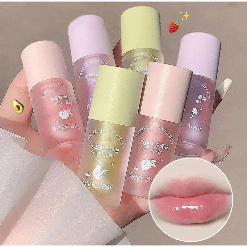Crystal Jelly Lip Oil Plumping Hydrating Jelly Lip Gloss Lasting Moisturizing Transparent Lip Oil Balm Long Lasting Glow Oil
