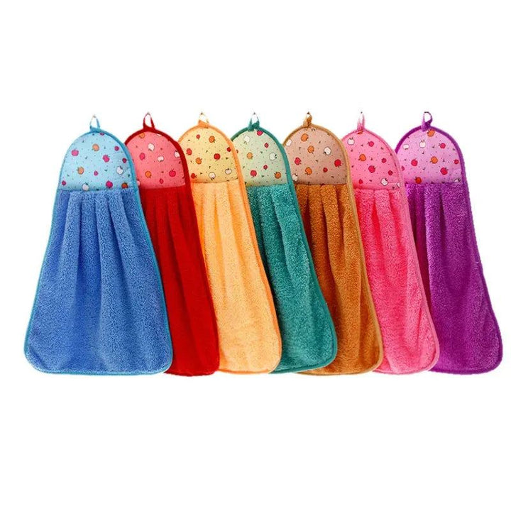 Hand Towel Coral Velvet Bathroom Supplies Soft Absorbent Cloth Dishcloths Hanging Cloth Kitchen Accessories