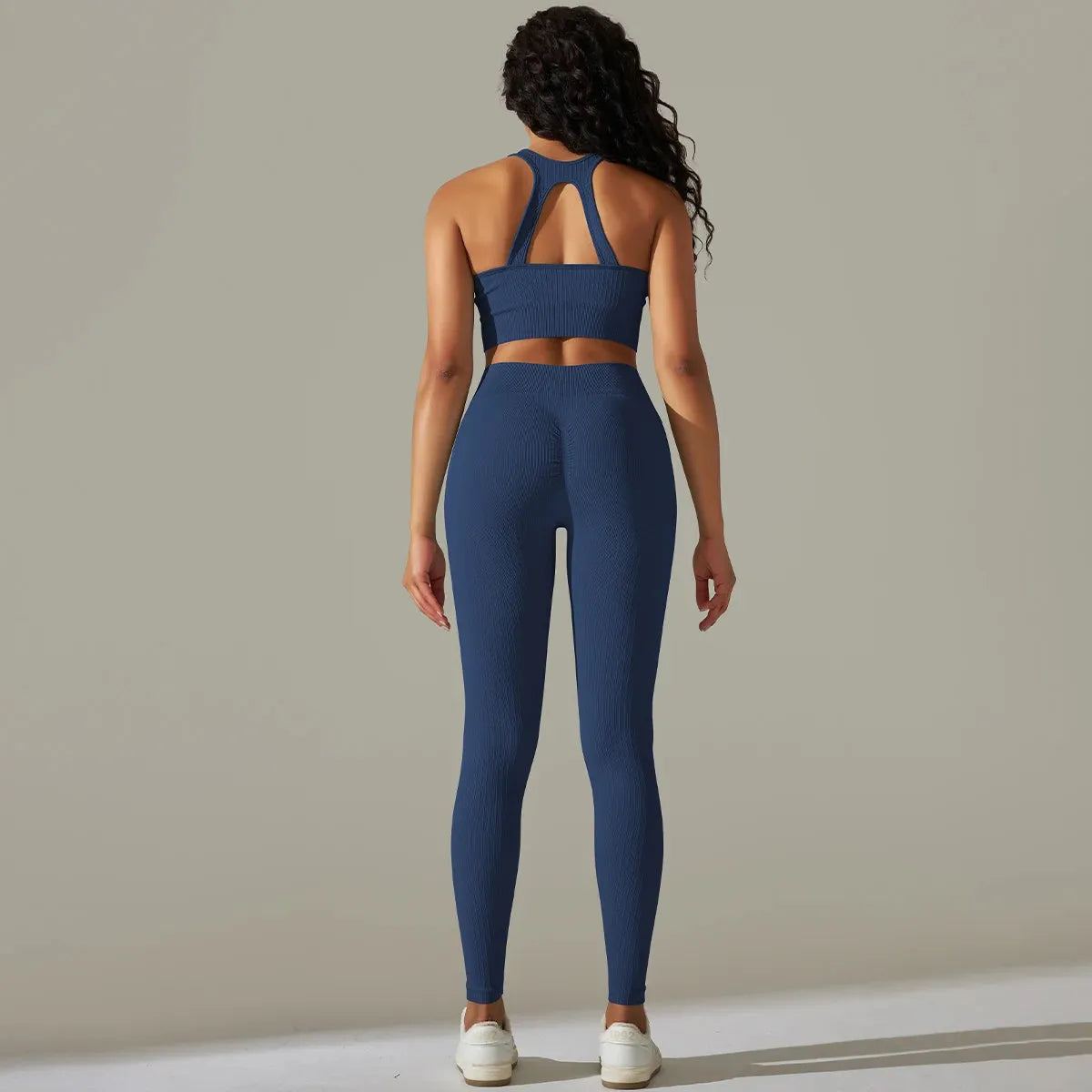 Seamless Yoga Set Workout Outfits for Women 2 Piece Sport Bra High Waist Yoga Leggings Sets Workout Sportswear Fitness Gym Cloth