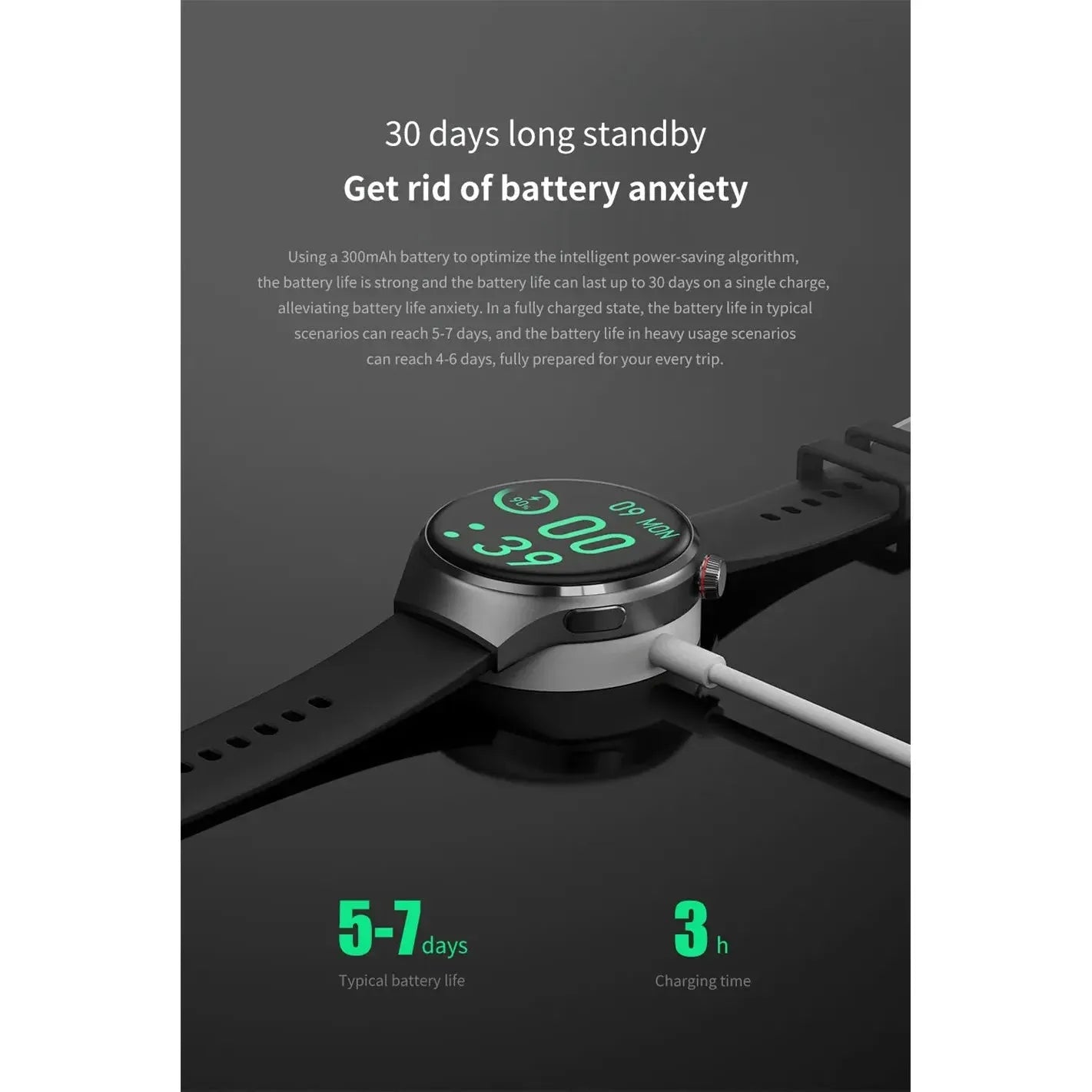 Smartwatch 1.6 inch HD Screen BT Call Compass NFC Waterproof Smart