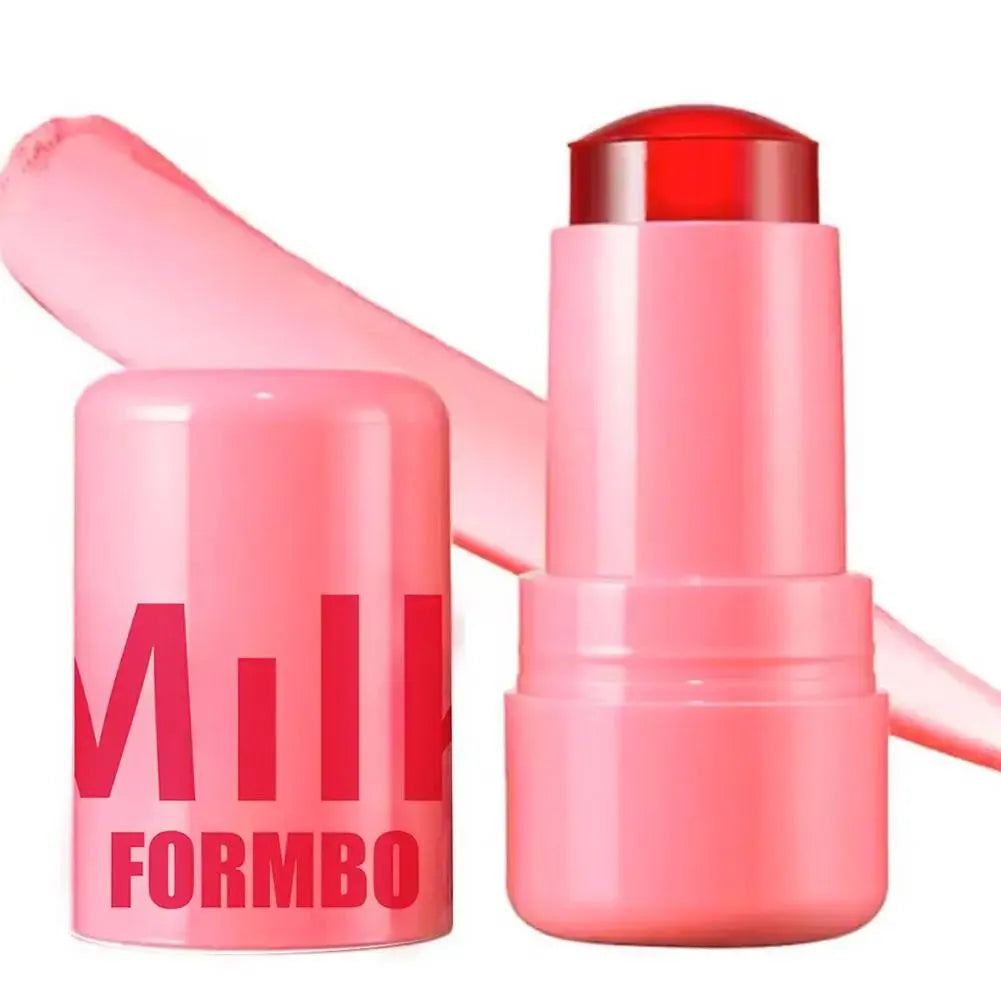 HOT Milk Jelly Tint Facial Blusher Wand Moisturized Long Lasting Matte Rouge Cheek Contour Lipstick Sticker Beauty Makeup 3IN1