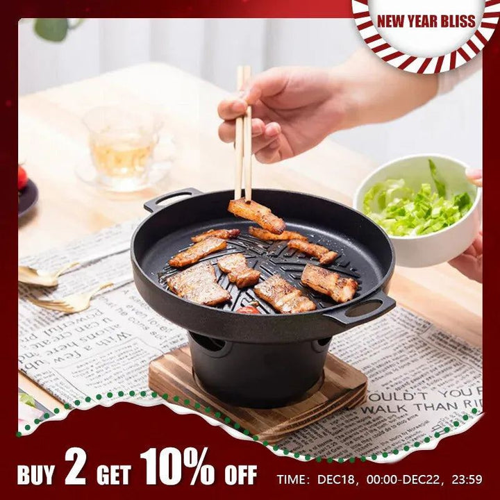 Mini BBQ Alcohol Stove Barbecue Grill Japanese One Person Cooking Oven Detachable Outdoor BBQ Plate Roasting Meat Tools