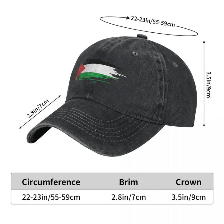 Palestine Flag Baseball Cap Vintage Unisex Men Hip Hop Dad Hats Sunscreen Hunting Camping Baseball Caps Gift