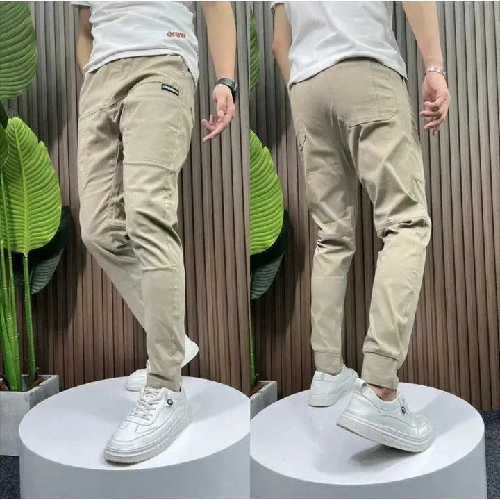 Men's High Stretch Multi-pocket Skinny Cargo Pants Multi-pocket Sweatpants Solid Color Casual Work Outdoor Joggers Trousers - Jointcorp