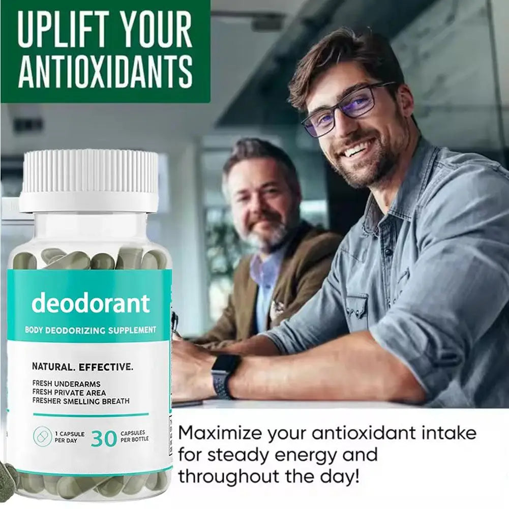 Deodorant Body Deodorizing Supplement Fresh Underarms Fresh Private Area Fresher Smelling Breath 30 Capsules Per Bottle
