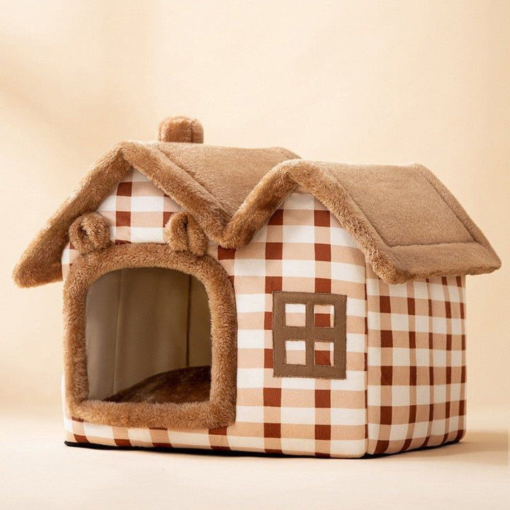 Foldable Cat House Winter Warm Chihuahua Cave Bed Cat Basket for Small Dogs Warm Soft Cat Bed Mat Kennel Puppy House Deep Sleep - Jointcorp
