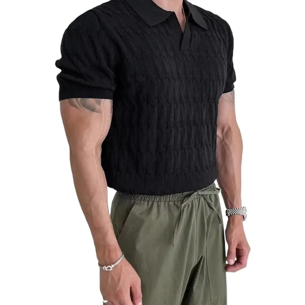 Men T Shirt Solid Color Striped O-neck Short Sleeve Streetwear Casual Men Clothing Summer 2023 Fitness Fashion Tee Tops