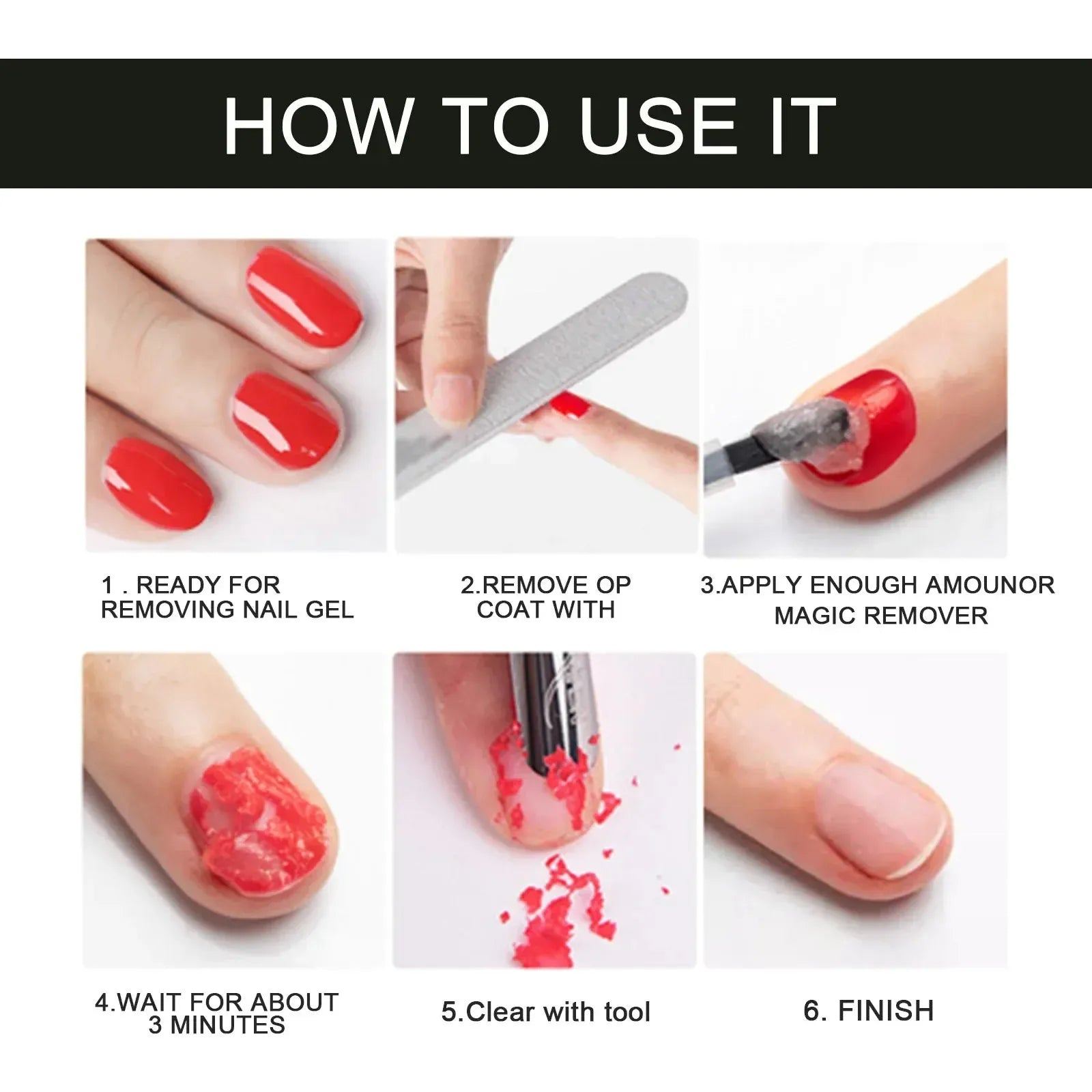 10/15/30/50ML Magic Remover Nail Polish Fast Clean UV Soak Off Layer Semi-permanet Manicure Nails Art Removal Acrylic Gel Tools