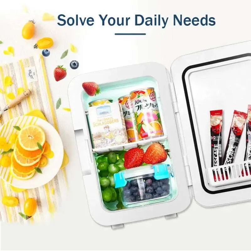 4L Mini Refrigerator Portable Cooler Compact Refrigerator 220V for Car Truck Kitchen Home Use Picnic Camping Silent Freezer
