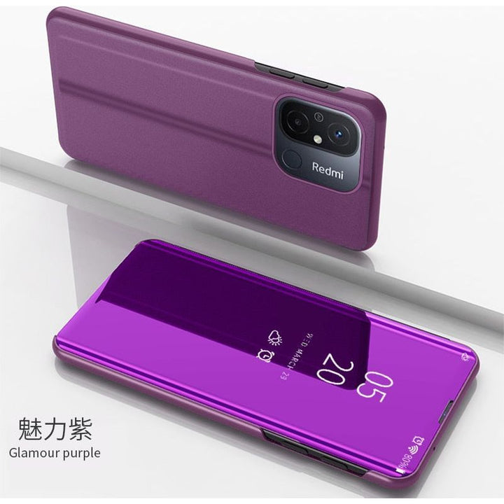 Xiaomi Redmi 12C Case Smart Mirror View Magnetic Flip Leather Stand Phone Case For Xiaomi Redmi 12C 12 C Redmi12C Back Cover - Jointcorp