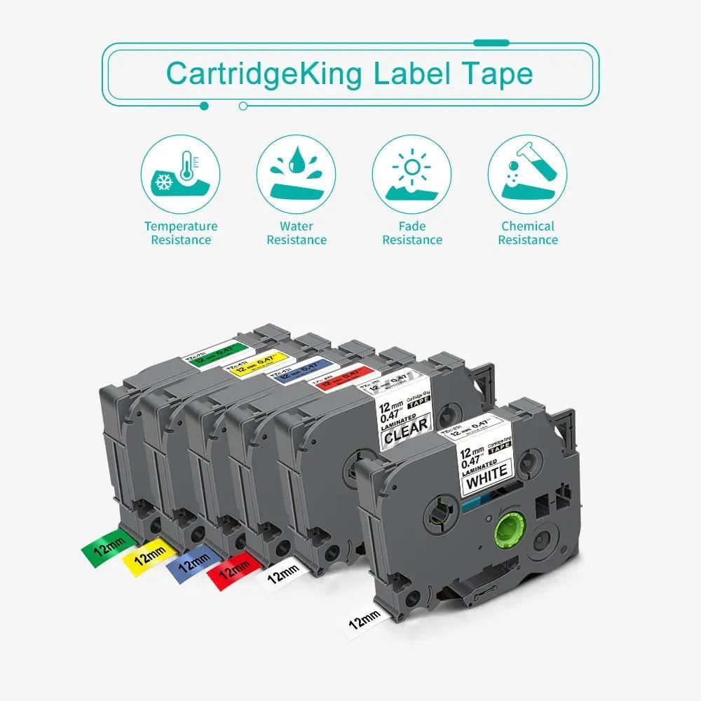 6/9/12mm 231 TZ-White-Label Tape 221 211 Laminated Tape 631 431 531 Labeling Ribbon Compatible for Brother PT-H110 Label Maker