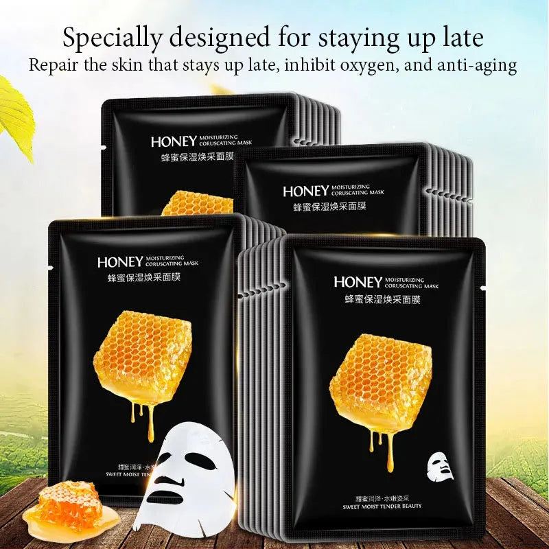 20pcs Honey Moisturizing Face Mask Firming Nourishing skincare Facial Masks Beauty Face Sheet Mask Skin Skin Care Products