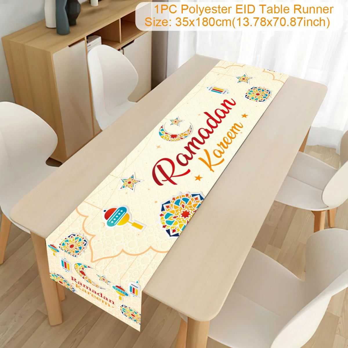 Ramadan Decoration Table Runner EID Mubarak Decor 2024 For Home Tablecloth Ramadan Kareem Islamic Muslim Party Eid Al-Fitr Gifts
