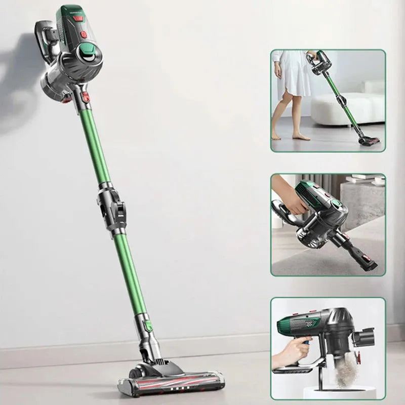 Wireless Portable Handheld Vacuum Cleaner 15kPa Powerful Suction Removable Battery LED Lighting 40min Runtime Home Floor Cleaner