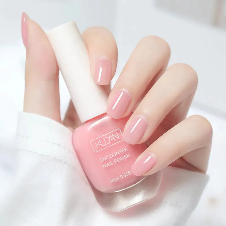 10ml Pink Water-based Nail Polish Long Lasting Tearable Quick Dry No Bake Semi-permanent Varnish DIY Fashion Manicure 40 Color