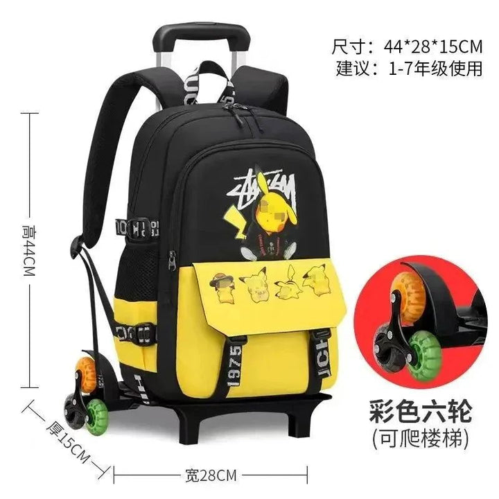 Pokemon Pikachu School Bag Backpack Trolley Organizer Bag Anime Character Travel Bag Student Stationery Backpack Children's Gift