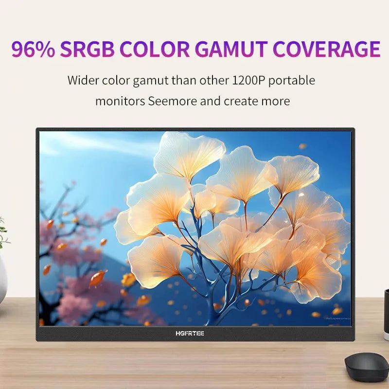HGFRTEE 16inch Touch Portable Monitor 16:10 96%sRGB 350Cd/m² Second Screen For Laptop With Holder Stand Type-C HDMI-Compatible