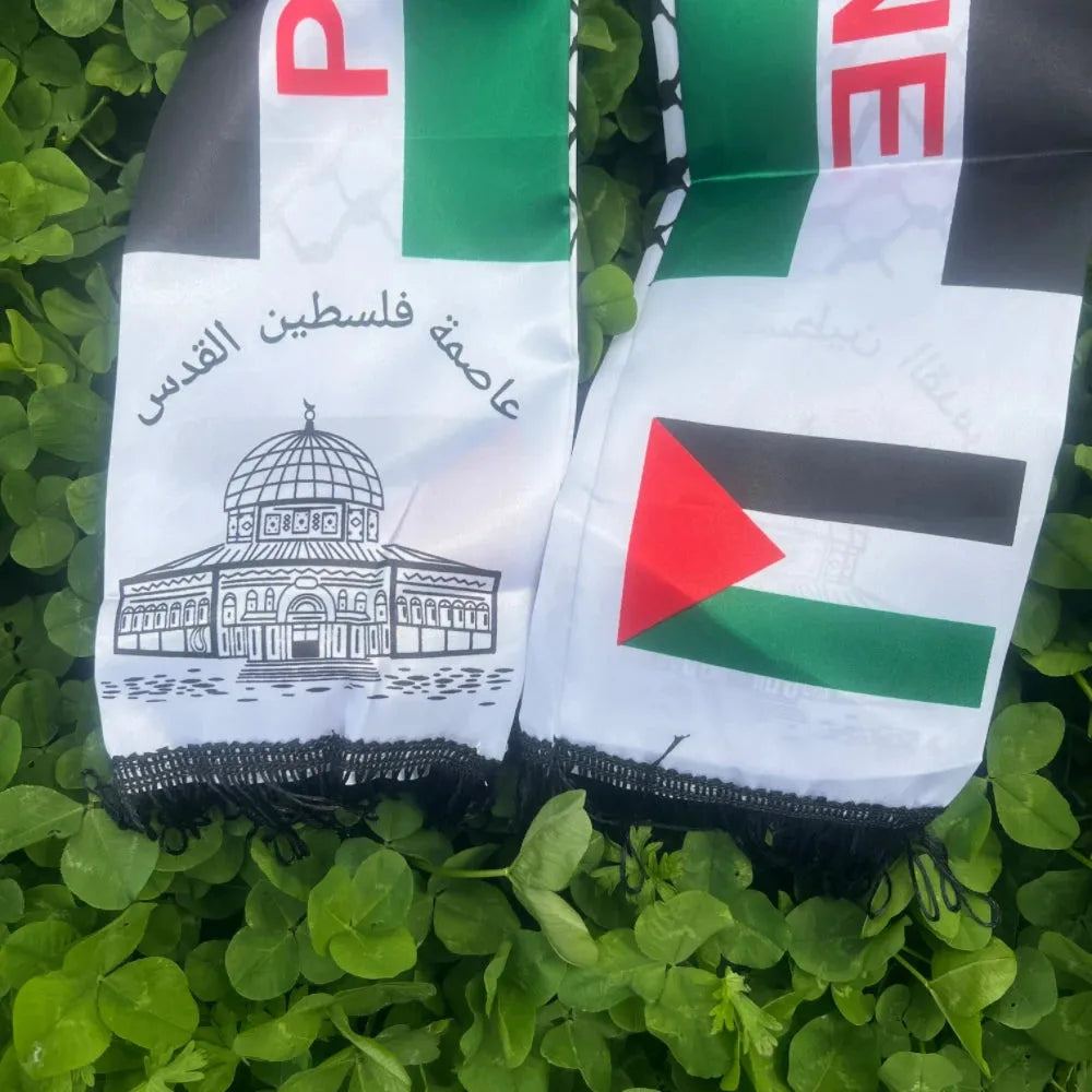 Palestine scarf 14x130cm silk scarf printed satin Palestine National Day silk scarf Palestinie shawl