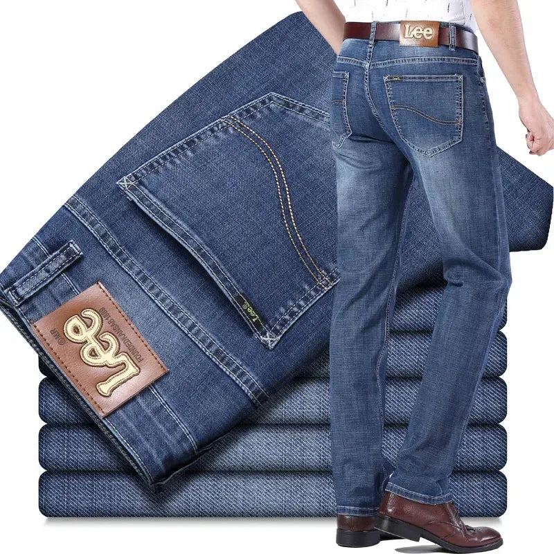 Lee Dexjeans Men's Straight-leg Loose-fit Stretch Business Casual Autumn/winter Thick High-end Denim Long Pants