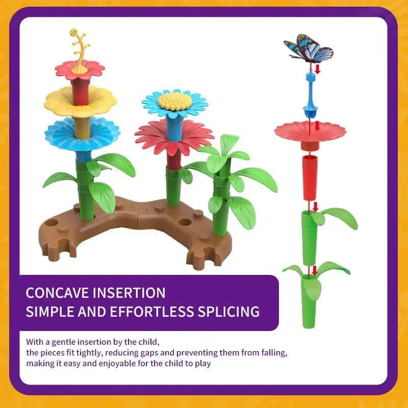 Children's Building Block Assembly Toy Set Creative Puzzle 100 Variety Garden DIY Flower Arrangement Big Granular Granules