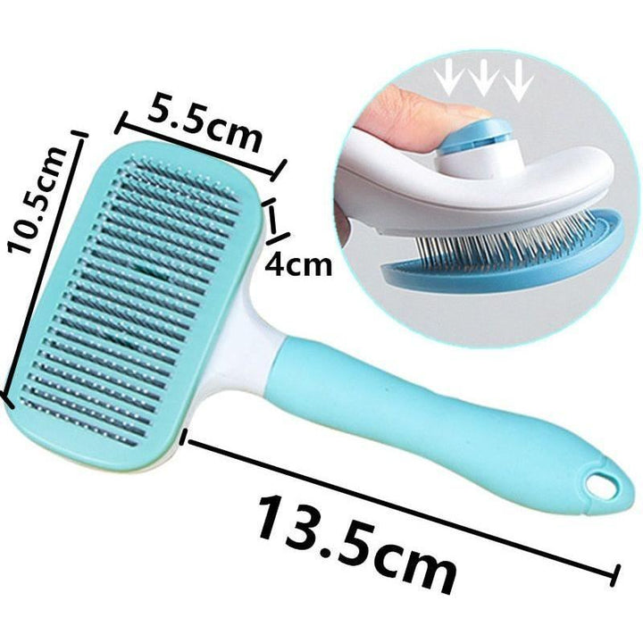 Cat Comb One-click Cat Brush Automatic Pet Hair Remover Pet Grooming Open Knot Comb for Cats Grooming Handle Brush Pet Supplies - Jointcorp