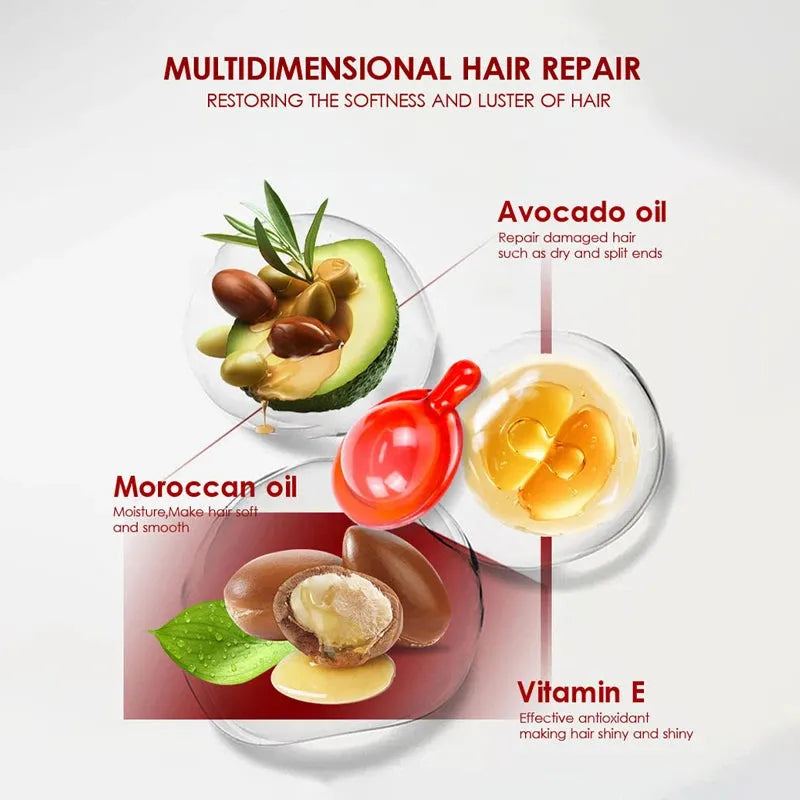 40 Pcs/Bottle Morocco Argan Vitamin Oil Hair Repair Damaged Improve Split Hair Treatment Anti Friz Smooth Hair Care Conditioner
