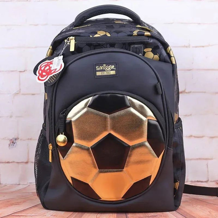 Australian Smiggle Gold Football 18th Anniversary Children'S Students Lightweight Large Capacity Backpack, Pen Bag, Water Cup