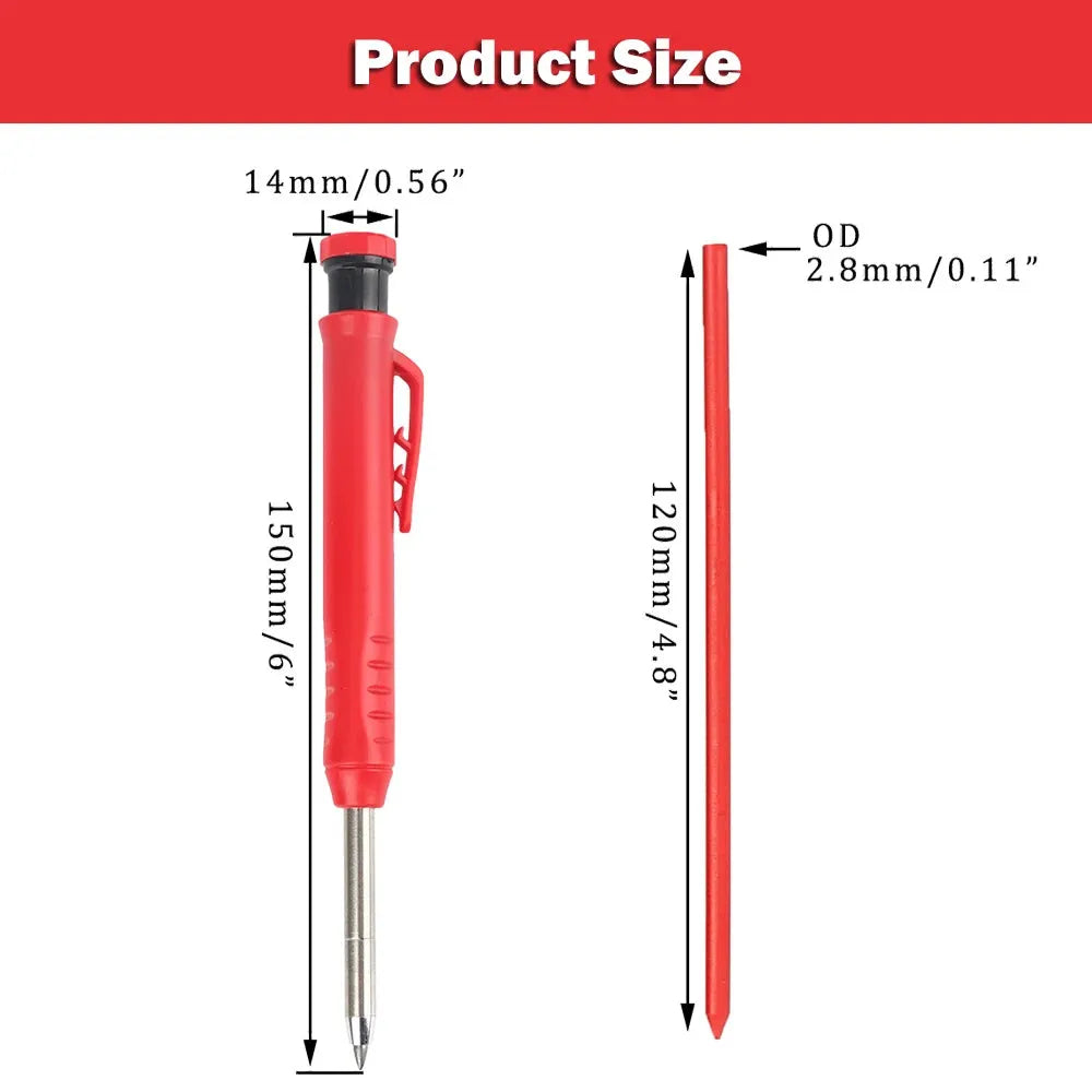 Solid Carpenter Mechanical Pencil With Sharpener For Woodworking Construction