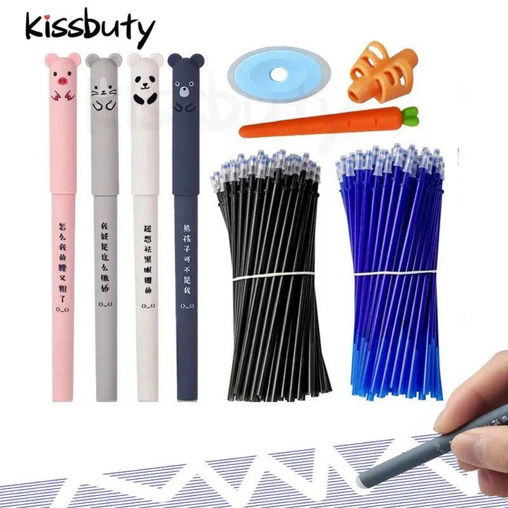 Kawaii Erasable Gel Pen Set Washable Handle Pen Grip School Stationery