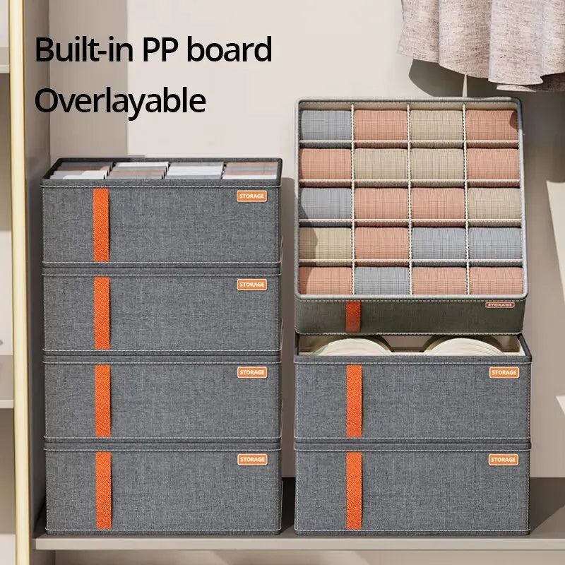 3pcs/set Dark Grey Underwear Storage Box Socks Underwear Storage Drawer Multifunctional Household Wardrobe Classification