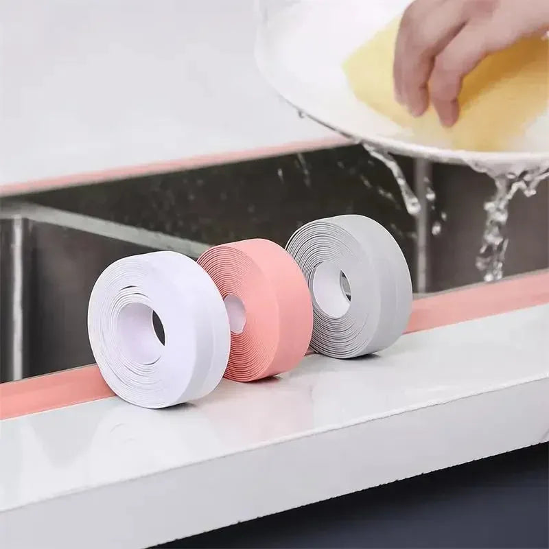 2023 New Bathroom Kitchen Shower Sink Bath Sealing Strip Tape Caulk Strip Self Adhesive Waterproof Wall Sticker Sink Edge Tape