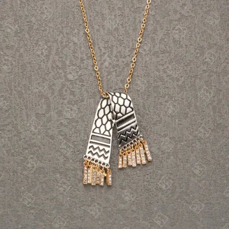 New Exquisite Stainless Steel Palestinian Pendant Necklace Men Women Retro Ethnic Palestinian Scarf Shape Chain Necklace Jewelry