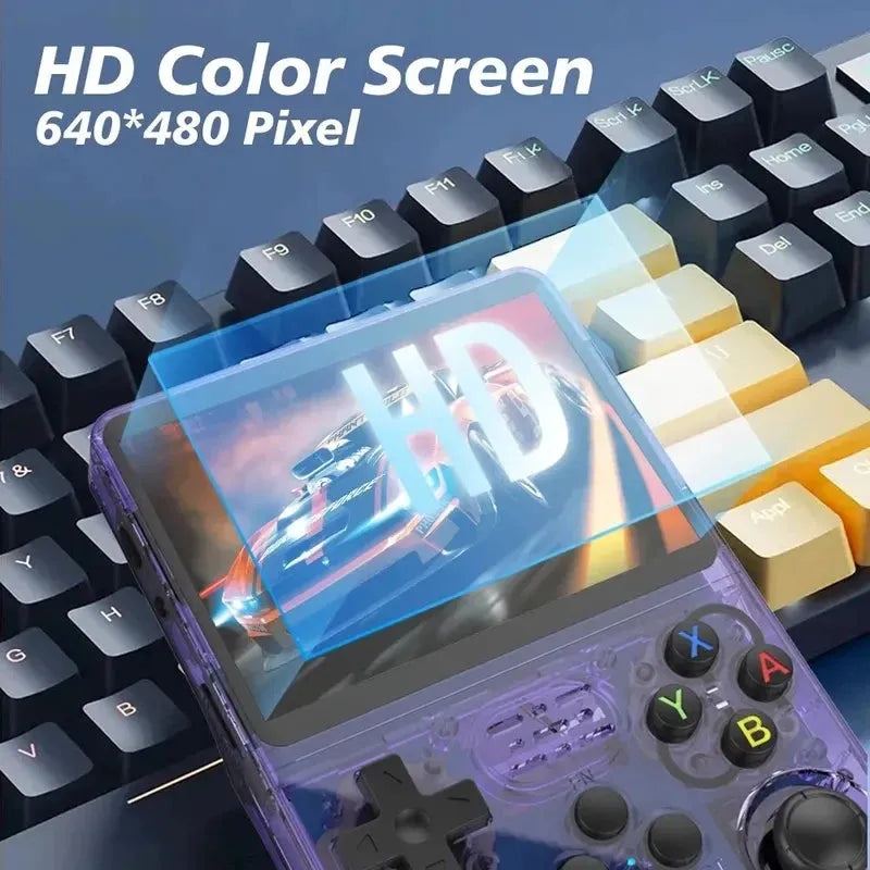 Open Source R36S Retro Handheld Video Game Console Linux System 3.5 Inch IPS Screen Portable Pocket Video Player 64GB Games