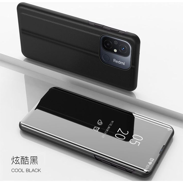 Xiaomi Redmi 12C Case Smart Mirror View Magnetic Flip Leather Stand Phone Case For Xiaomi Redmi 12C 12 C Redmi12C Back Cover - Jointcorp