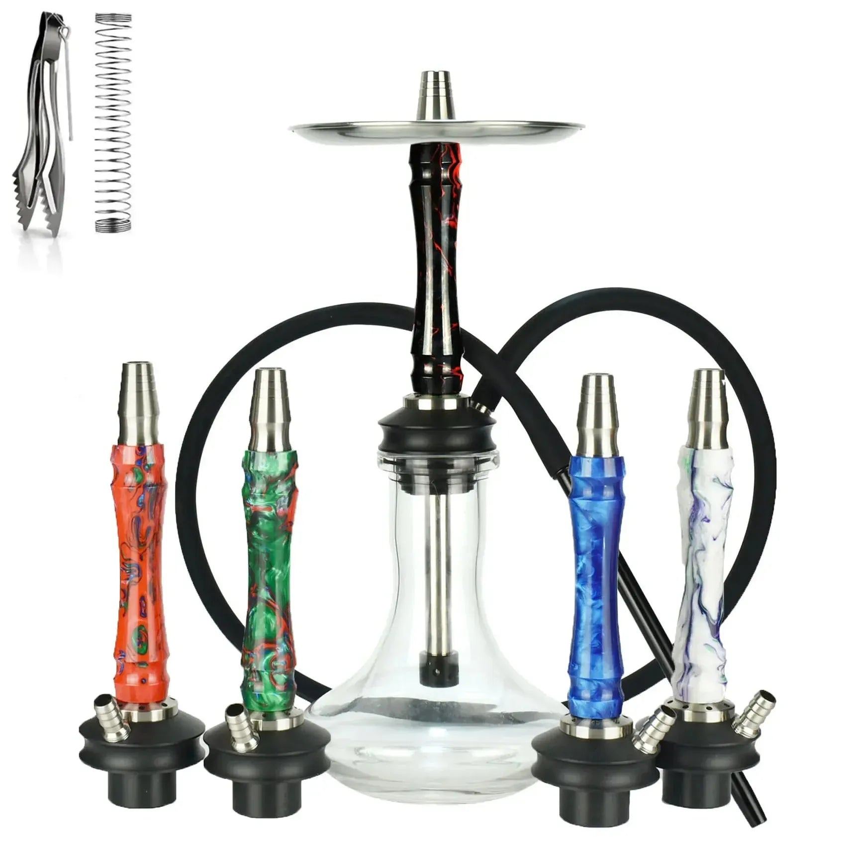 Hookah Complete Set Alumimun Shisha with Silicone Hose Metal Tray Narguile Sheesha Chicha Cachimbas