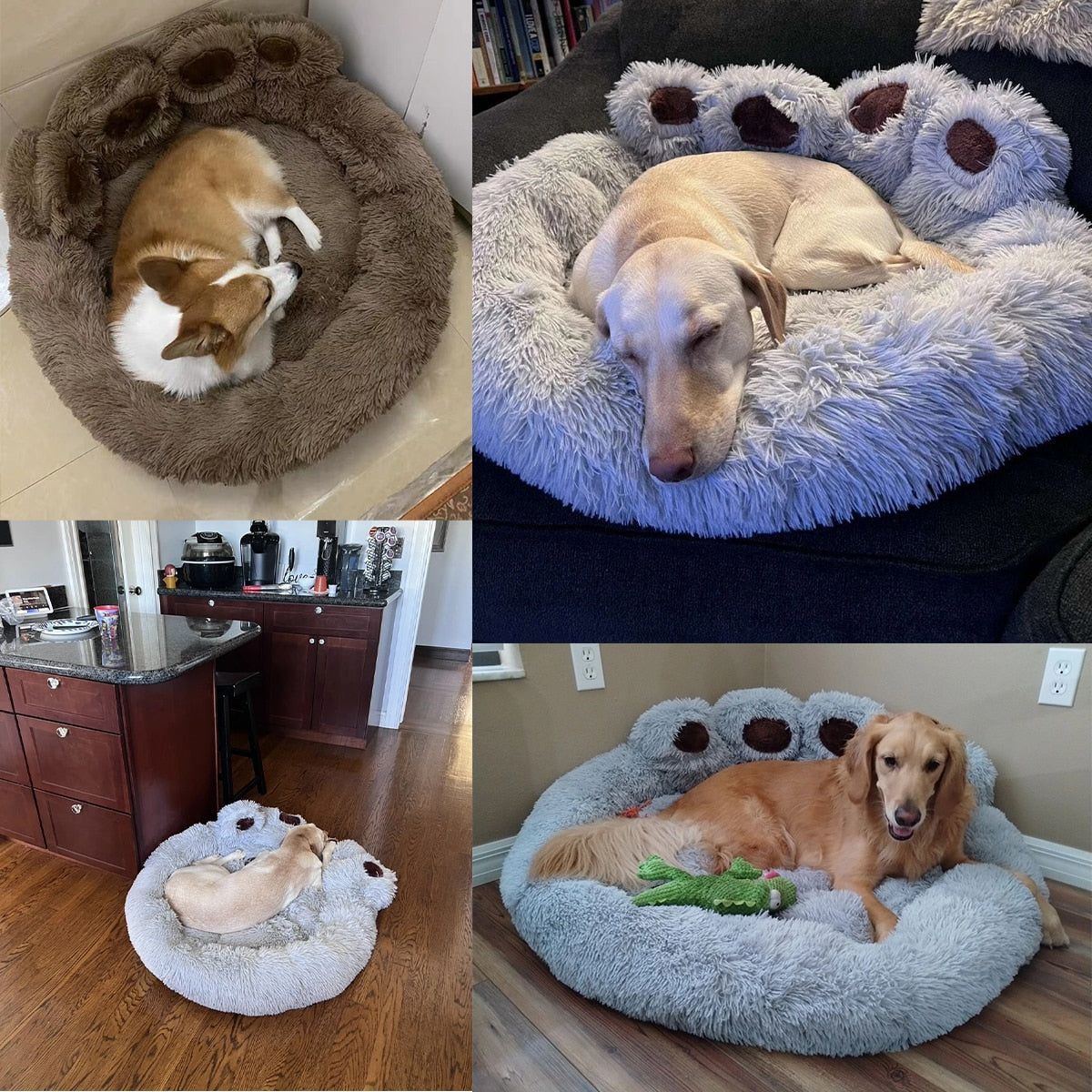 Fluffy Dog Bed Plush Kennel Accessories Pet Products Large Dogs Beds Bedding Sofa Basket Small Mat Cats Big Cushion Puppy Pets - Jointcorp