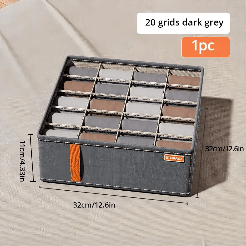 3pcs/set Dark Grey Underwear Storage Box Socks Underwear Storage Drawer Multifunctional Household Wardrobe Classification