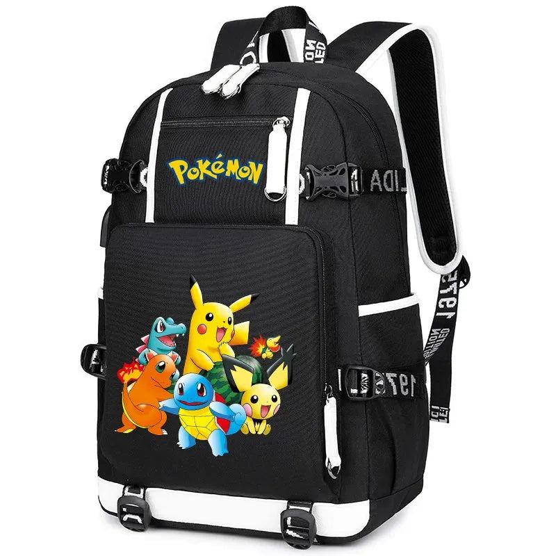 3Pcs/set Anime Pokemon Pikachu Uzumaki Backpack for Teen Boy Girl Back To School Bag Student Schoolbag Leisure Travel Bag